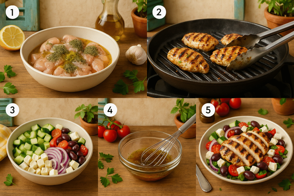 Greek Salad and Chicken Recipe